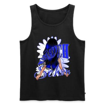 Beautiful black-blue hair blue beauty natural - Men's Premium Organic Tank Top - black - Front - Michal (187cm)