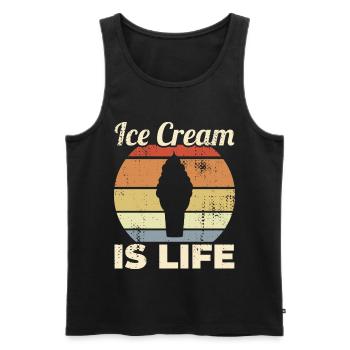 Eiscreme ist Leben - Männer Premium Bio Tank Top - Schwarz - Vorne - AI Model Male 178 light (178cm)