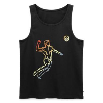 Beach Volley-ball Vintage Line Art - Débardeur bio Premium Homme - noir - Devant - Michal (187cm)