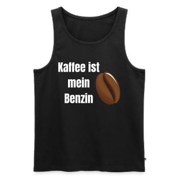 Kaffee ist mein Benzin - Männer Premium Bio Tank Top - Schwarz - Vorne - AI Model Male 178 light (178cm)