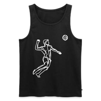 Croquis de beach-volley - Débardeur bio Premium Homme - noir - Devant - AI Model Male 178 light (178cm)