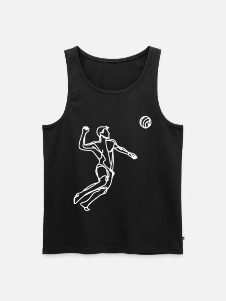 Beach Volleyball Sketch - Men's Premium Organic Tank Top - black