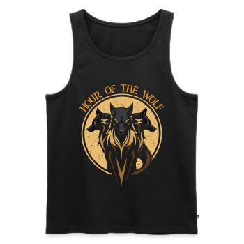Honor of the Triple Wolf - Men's Premium Organic Tank Top - black - Front - Michal (187cm)