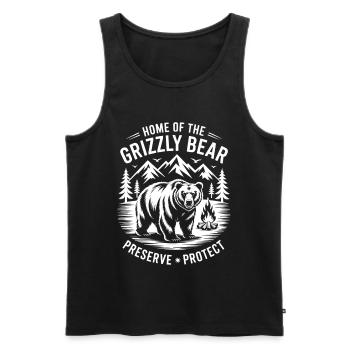 Grizzly Bear Animal Welfare and Animal Rights for Bears - Men's Premium Organic Tank Top - black - Front - AI Model Male 178 light (178cm)