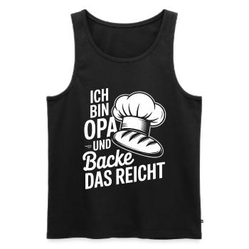 Opa backt und das reicht - Männer Premium Bio Tank Top - Schwarz - Vorne - AI Model Male 178 light (178cm)