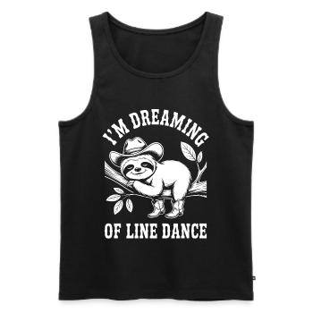 Faultier Cowboy tanzt Line Dance - Männer Premium Bio Tank Top - Schwarz - Vorne - AI Model Male 178 light (178cm)