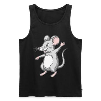 Happy mouse dancing laughing dancing laughing happy - Men's Premium Organic Tank Top - black - Front - Michal (187cm)