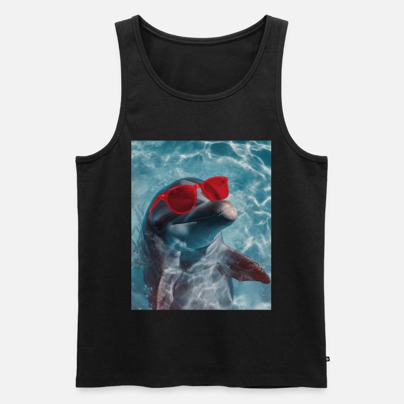 Delfin Sonnenbrille - Männer Premium Bio Tank Top - Schwarz
