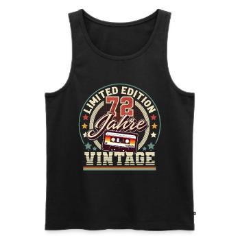 72. Geburtstag Vintage kassette - Männer Premium Bio Tank Top - Schwarz - Vorne - Michal (187cm)