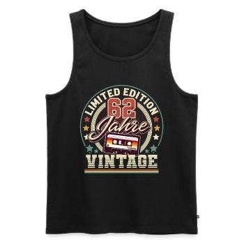62nd Birthday Vintage Cassette - Men's Premium Organic Tank Top - black - Front - Michal (187cm)