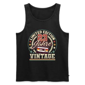 23rd Birthday Vintage Cassette - Men's Premium Organic Tank Top - black - Front - Michal (187cm)