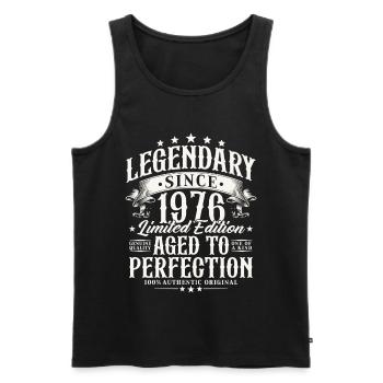 Legendary Since 1976 Vintage Birthday Gift - Men's Premium Organic Tank Top - black - Front - AI Model Male 178 light (178cm)