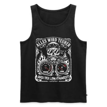 Everything is getting more expensive, but wages are stagnating - Men's Premium Organic Tank Top - black - Front - AI Model Male 178 light (178cm)