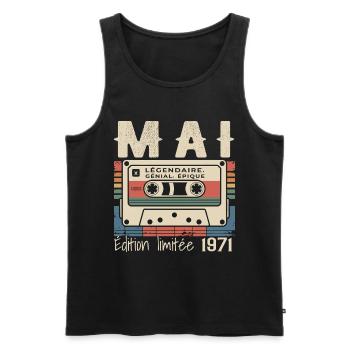 Mai 1983 - Débardeur bio Premium Homme - noir - Devant - Michal (187cm)