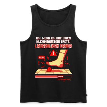 Klemmbaustein Schmerz Systemabsturz Pixel Design - Männer Premium Bio Tank Top - Schwarz - Vorne - AI Model Male 178 light (178cm)