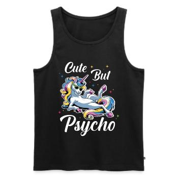Cute Psycho Unicorn - Men's Premium Organic Tank Top - black - Front - AI Model Male 178 light (178cm)