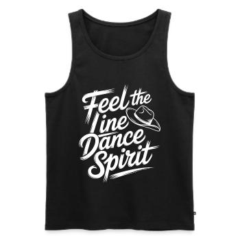 Spüre den Line Dance Spirit - Männer Premium Bio Tank Top - Schwarz - Vorne - AI Model Male 178 light (178cm)