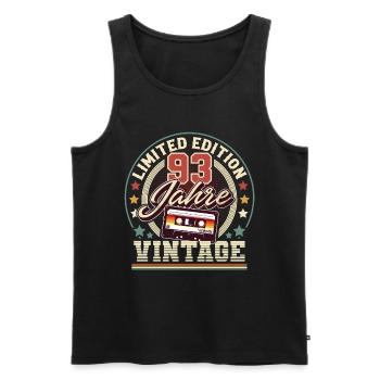 93. Geburtstag Vintage kassette - Männer Premium Bio Tank Top - Schwarz - Vorne - Michal (187cm)
