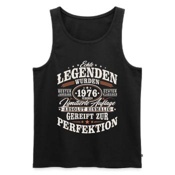 1976 Jahrgang Vintage Geburtstag Geschenk Retro - Männer Premium Bio Tank Top - Schwarz - Vorne - Michal (187cm)