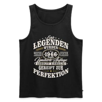 1966 Jahrgang Vintage Geburtstag Geschenk Retro - Männer Premium Bio Tank Top - Schwarz - Vorne - Michal (187cm)