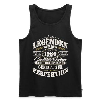 1986 Jahrgang geboren Geburtstag Geschenk Retro - Männer Premium Bio Tank Top - Schwarz - Vorne - Michal (187cm)