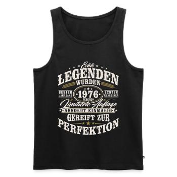 1976 Jahrgang Vintage Geburtstag Geschenk Retro - Männer Premium Bio Tank Top - Schwarz - Vorne - Michal (187cm)