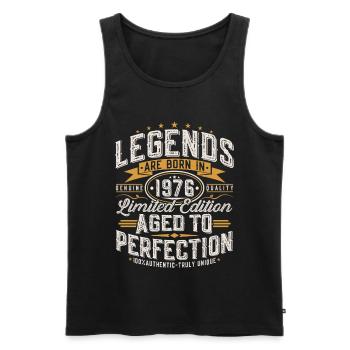 Cadeau rétro vintage d’anniversaire 1976 - Débardeur bio Premium Homme - noir - Devant - Michal (187cm)