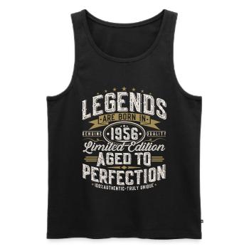 1956 Vintage Anniversaire Vintage Rétro Cadeau - Débardeur bio Premium Homme - noir - Devant - Michal (187cm)