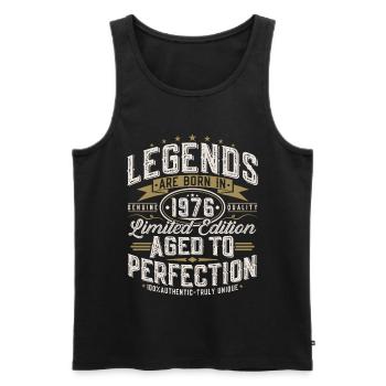 Cadeau d’anniversaire vintage vintage rétro 1976 - Débardeur bio Premium Homme - noir - Devant - Michal (187cm)
