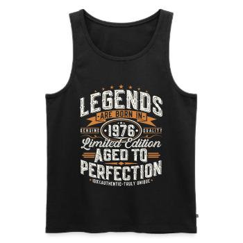 1976 Jahrgang Vintage Geburtstag Geschenk Retro - Männer Premium Bio Tank Top - Schwarz - Vorne - Michal (187cm)