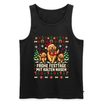 Weihnachtshunde mit kalten Nasen - Männer Premium Bio Tank Top - Schwarz - Vorne - Michal (187cm)