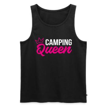 Camping Queen - Men's Premium Organic Tank Top - black - Front - AI Model Male 178 light (178cm)