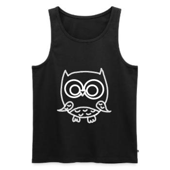 hooty mcowlface Herrchen Eule cool Kinder Kunst - Männer Premium Bio Tank Top - Schwarz - Vorne - AI Model Male 178 light (178cm)