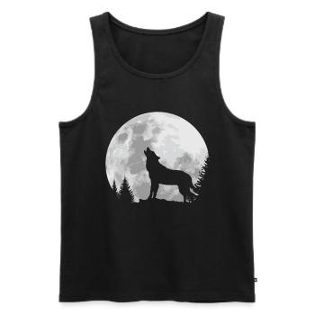 Wolf moon mystic pack wolves full moon gift - Men's Premium Organic Tank Top - black - Front - Michal (187cm)
