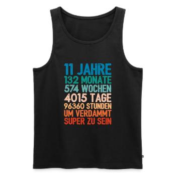 Cadeau d’anniversaire pour 11 ans 11 ans - Débardeur bio Premium Homme - noir - Devant - Michal (187cm)