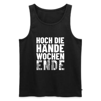 Hoch die Hände Wochenende Spruch Shirt Wochenende - Männer Premium Bio Tank Top - Schwarz - Vorne - Michal (187cm)