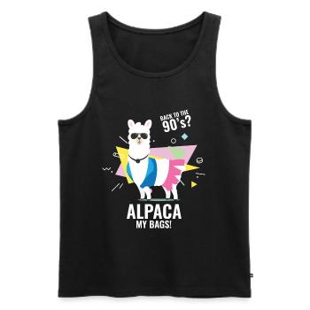 90er Jahre Party Outfit Kostüm Klamotten Kassette - Männer Premium Bio Tank Top - Schwarz - Vorne - AI Model Male 178 light (178cm)