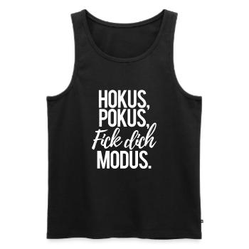 hokus pokus fick dich modus Ironie Sarkasumus - Männer Premium Bio Tank Top - Schwarz - Vorne - Michal (187cm)