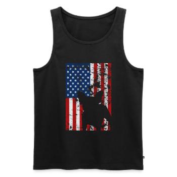 Bouledogue Français USA Drapeau Amour Cadeau - Débardeur bio Premium Homme - noir - Devant - Michal (187cm)