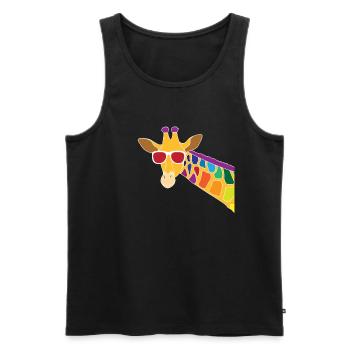 Giraffe mit Sonnenbrille Durchblick Cool Geschenk - Männer Premium Bio Tank Top - Schwarz - Vorne - AI Model Male 178 light (178cm)