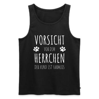 Herrchen Hunde Sprüche Geschenkidee Hund Pfote - Männer Premium Bio Tank Top - Schwarz - Vorne - Michal (187cm)