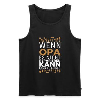Grandpa Grandpa Repairing Craftsman Tool - Men's Premium Organic Tank Top - black - Front - Michal (187cm)