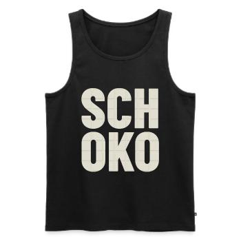 Schoko weiße Schokolade Shirt - Männer Premium Bio Tank Top - Schwarz - Vorne - Michal (187cm)