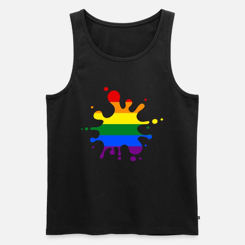 LGBT Regenbogen - Männer Premium Bio Tank Top - Schwarz