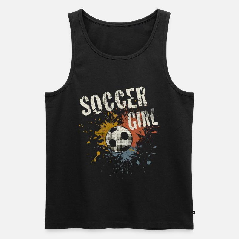Fußball Mädchen - Männer Premium Bio Tank Top - Schwarz