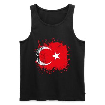 Turkey Flag Music - Men's Premium Organic Tank Top - black - Front - Michal (187cm)