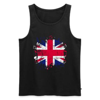 Great Britain Music - Men's Premium Organic Tank Top - black - Front - AI Model Male 178 light (178cm)