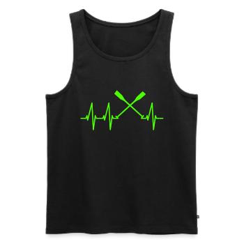 Rowers battement de coeur pour les sportifs de l'eau - Débardeur bio Premium Homme - noir - Devant - AI Model Male 178 light (178cm)