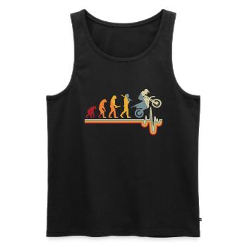 Motocross Evolution Heartbeat Motorcycle Gift - Men's Premium Organic Tank Top - black - Front - AI Model Male 178 light (178cm)