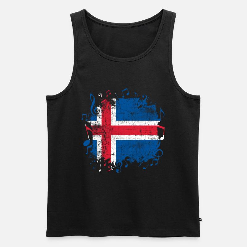 Island Musik - Männer Premium Bio Tank Top - Schwarz